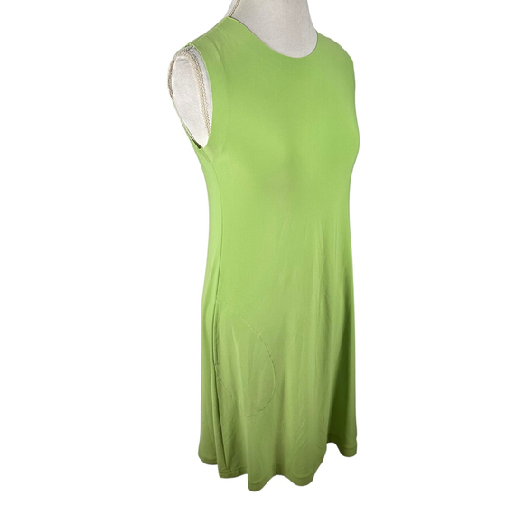 Norma Kamali Gemini Green Swing Dress Seamless Sleeveless Pockets Beachy Size S - Picture 8 of 9